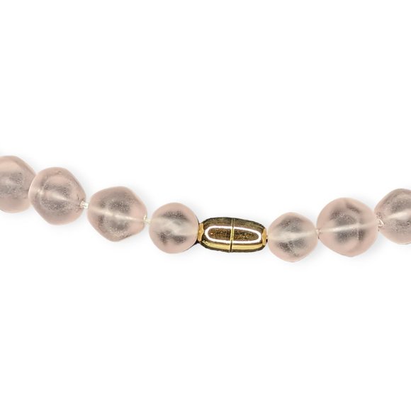 Light Pink Frosted Beaded Necklace - Picture 5 of 10